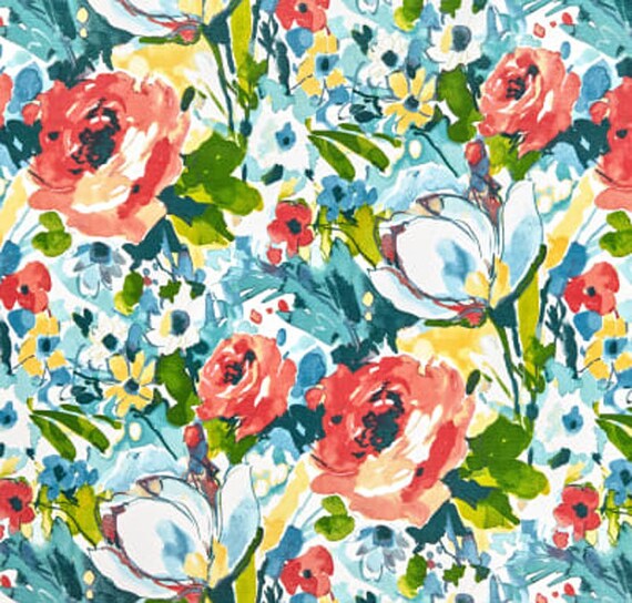 Pretty Floral Shower Curtain Bright Floral Etsy