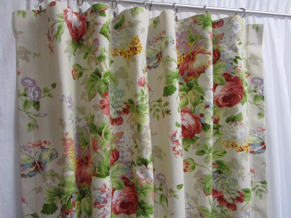 Shabby Chic Curtains Cottage Style Decor Custom Rod Pocket Etsy