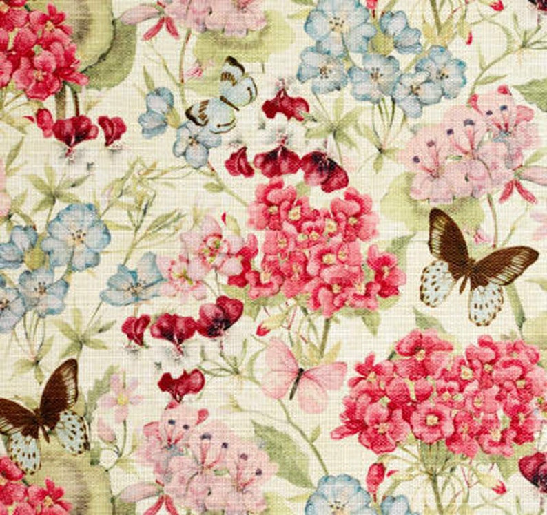 Botanical Curtains Butterfly Floral Etsy