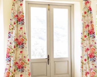 Bright Watercolor Floral Curtains