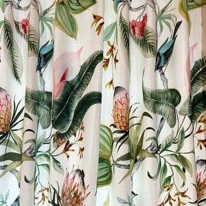 Tropical Bird Curtains Leaf Print - Etsy