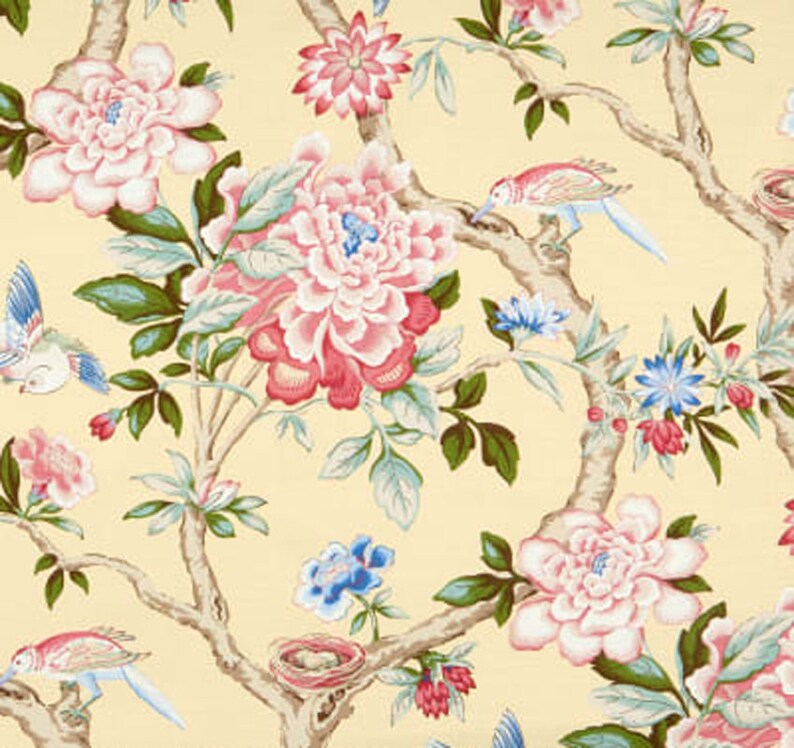 Bird Floral Curtains Pretty Living Room Drapes Etsy