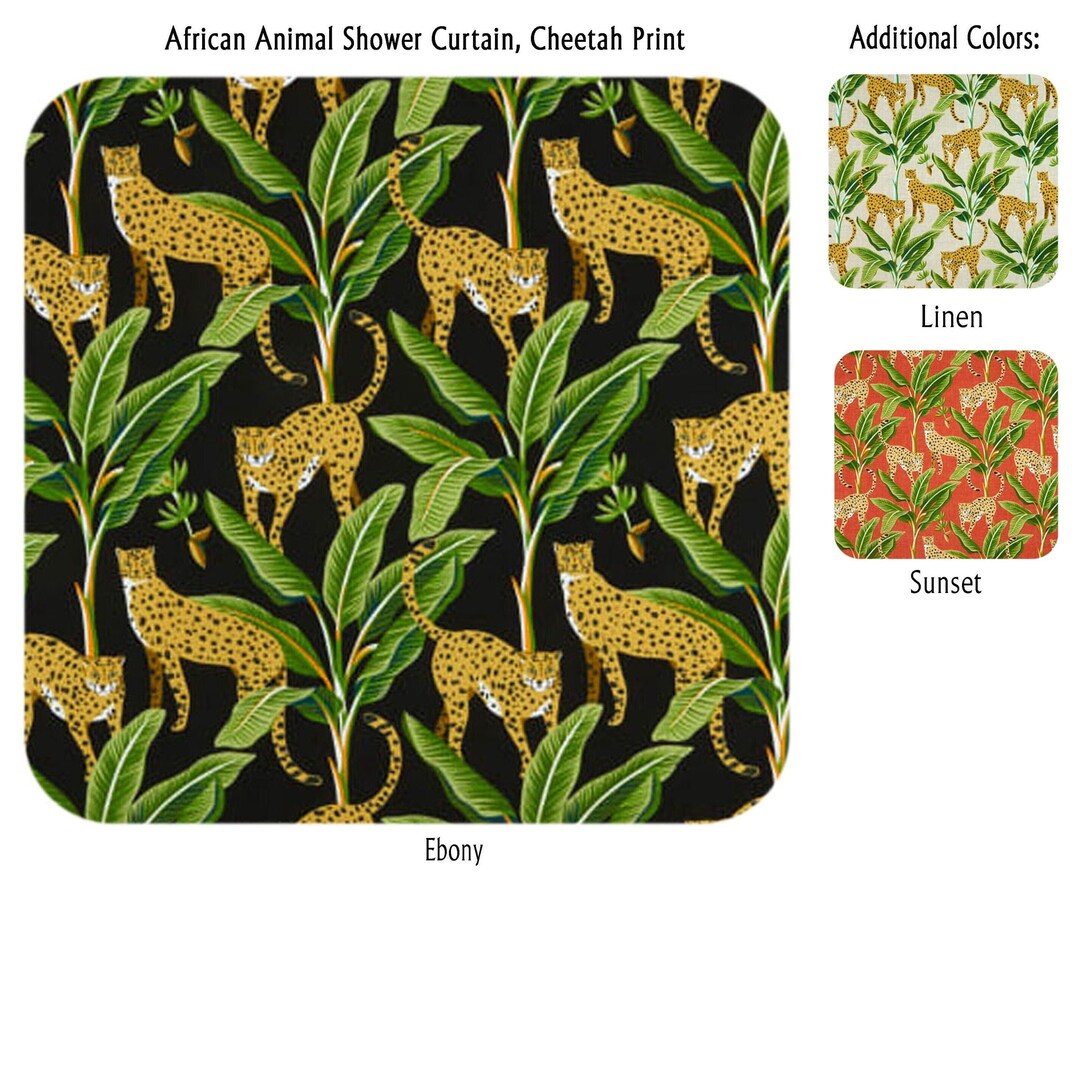African Animal Shower Curtain Cheetah Print Etsy