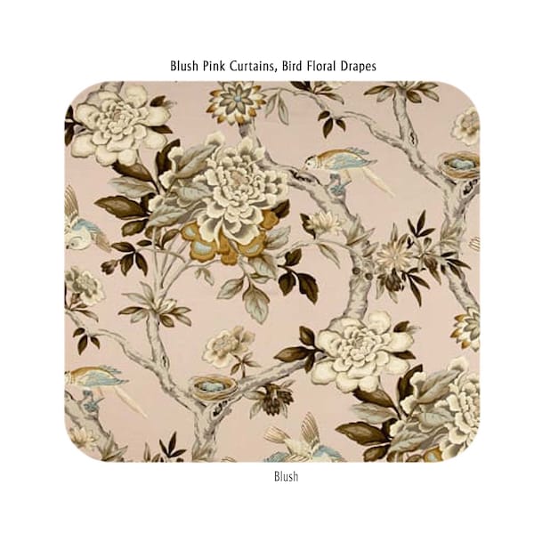 Blush Floral Curtains Etsy