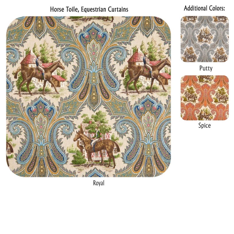 Horse Toile, Equestrian Curtains image 2