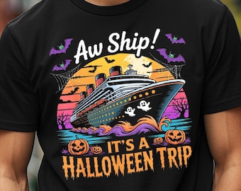 Funny Halloween Cruise T-Shirt: Group Trip Ghost Design