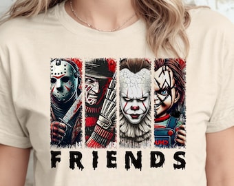 Horror Movie Friends T-Shirt: Funny Halloween Tee