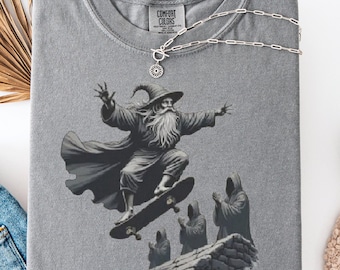 Wizard Skateboarding Comfort Colors T-Shirt: Funny Meme Graphic Tee