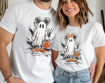 Mickey and Minnie 2026 Halloween Disney Shirt, Disney Halloween Matching Couple Tee, Spooky Family Shirt, Funny Mickey Minnie Spooky Tee