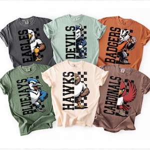 Comfort Colors® Custom School Spirit Shirts, Baseball Spirit Shirt, Personalized Mascot Tee,School Shirt,Sports Team Tee,Football Mascot Tee