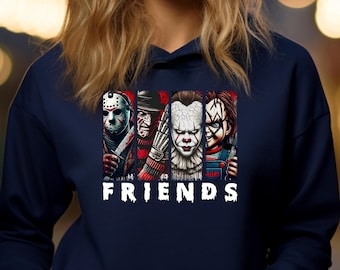 Spooky Halloween Hoodies, Horror Legends Unite: , Horror Halloween Hoodie, scary friends hoodie