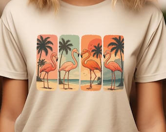 Flamingo Graphic Shirt, Cute Flamingo Tee, Summer Beach Shirt, Tropical Flamingo Shirt, Flamingo Lover Gift, Vacation Outfit Tee