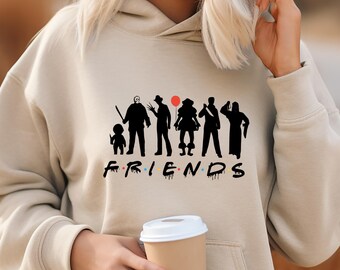 Halloween Horror Movie Hoodie, Horror Icons Halloween Hoodie, TerrifyingFour: Freddy, Jason, Michael, and Chucky Hoodie