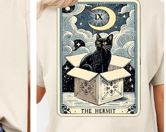 Mystic Cat Tarot T-Shirt: Funny Witchy Cat Graphic Tee