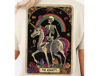 Mystic Skeleton Tarot Shirt: Comfort Colors Gothic Graphic Tee
