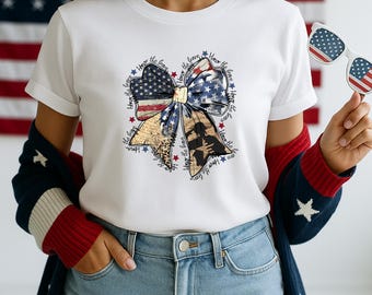 Vintage Floral USA Shirt: 4th of July Patriotic Tee