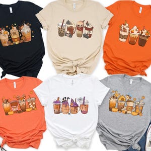 Coffee Latte Shirt , Cute Halloween Shirt  ,Pumpkin Shirt, gift, Vintage Fall Season Shirt , Halloween Costume Shirt