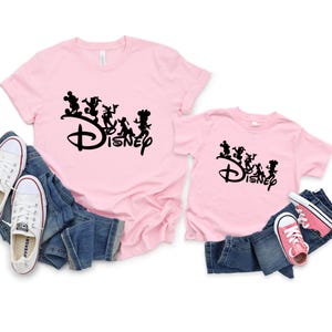 Classic Cartoon Mouse Pair Shirt, Vintage Sketch Mouse Shirt, Family Vacation Apparel, Kids Cartoon Character Shirt,Retro Mouse Couple Shirt