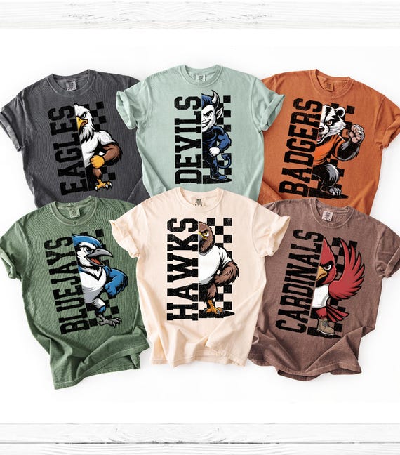 Custom School Spirit Shirt: Personalized Mascot Tee, Comfort Colors Shirt, Team Mascot Shirt, Custom Team Shirt