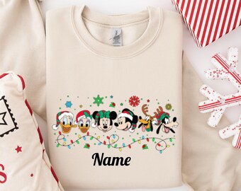Mickey And Friends Christmas Sweatshirt, Vintage Disney Christmas Sweatshirt, Disney Matching Christmas Sweater, Christmas Gift Sweatshirt