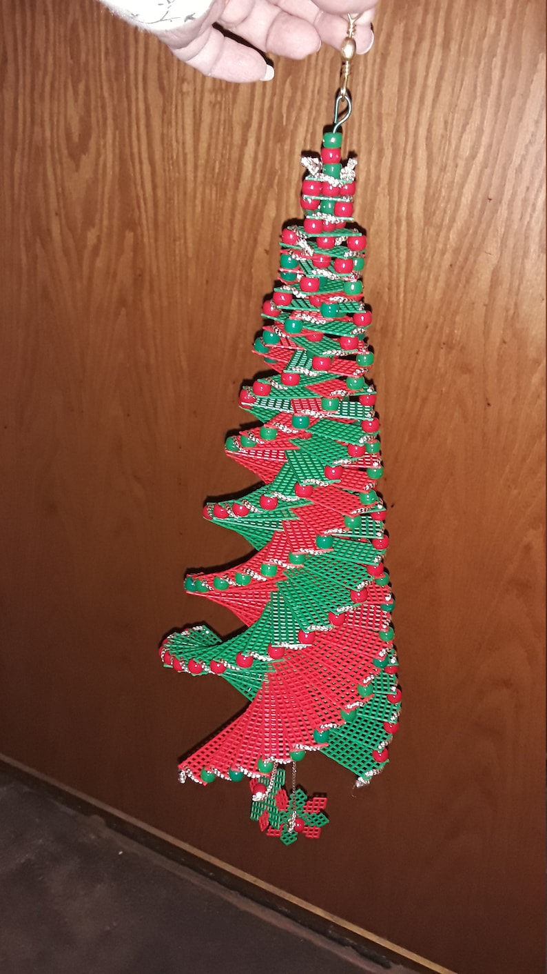 Green and Red Christmas Tree Spinner Etsy