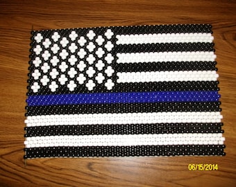 Thin Blue Line Flag Beaded Banner