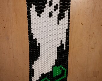 BOO Ghost And Pumpkin Beaded Banner.