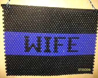 Thin Blue Line - Police Wife - Beaded Banner