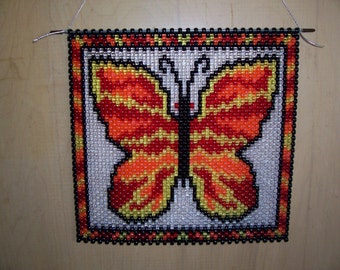 Golden Butterfly Beaded Banner