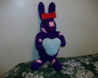 Purple and Pink Crocheted Bunny