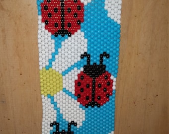 Lady Bug and Sunflower Beaded Banner