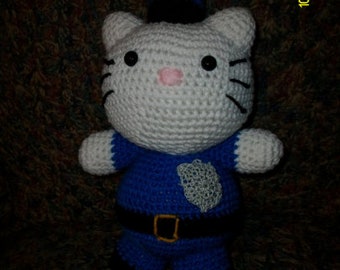 Police Kitty Crochet Doll