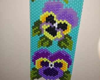 Pansies Beaded Banner