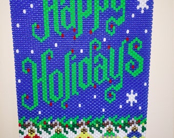 Happy Holidays Beaded Banner