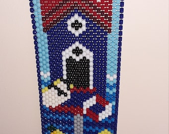 Summer birdhouse Beaded Banner