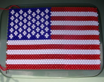 American Flag Beaded Banner