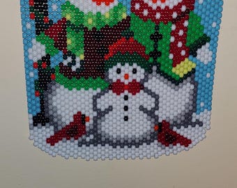 Banner de cuentas de la familia de muñecos de nieve
