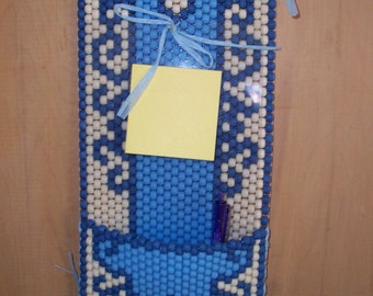 Beaded Pen And Notepad Holder