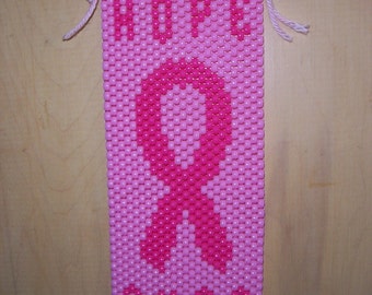 Small Pink Ribbon Beaded Banner