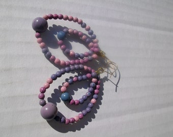 Purple Wooden Bead Earrings