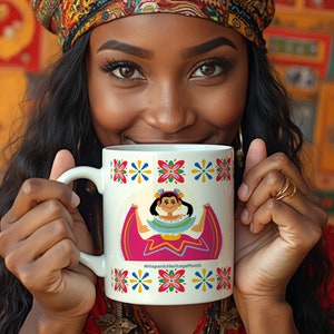 Hispanic dance Hispanic heritage month mug Latina power mug vibrant flowers Latin America mexican mug gift