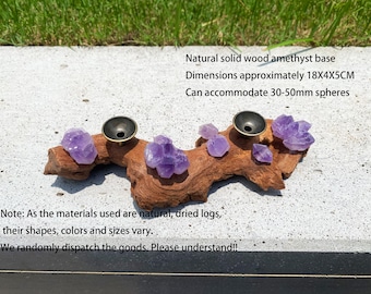 Natural Raw Crystal Ball Base - Stand. Incense Holder. Wooden Sphere Stand. Home Decoration. Moving House Gift.