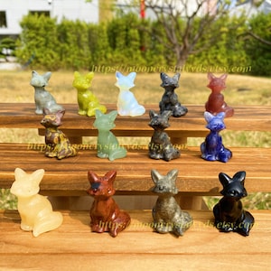 1.5inches Natural Crystal Fox, Hand-Carved Fox, Fox Statue, Crystal Animal, Home Decor, Healing Crystal, Gift For Her.