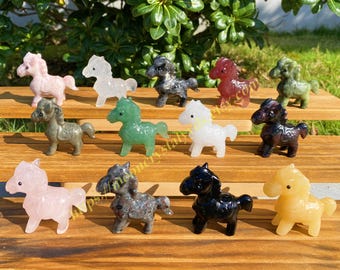 2 inches, Hand-Carved Crystal Horse, Auspicious Mascot For The Year Of The Horse, Home Decoration, Crystal Animal, Gift For Her