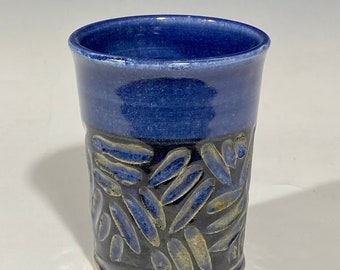 Carved Juice Cups - Blue