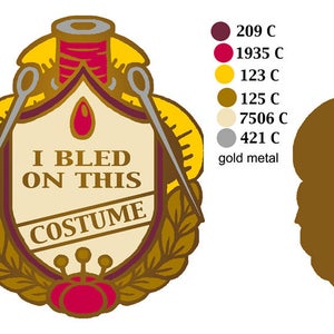 I Bled on This Costume Enamel Pin Badge of Honor Award // Cosplay, Sewing image 2