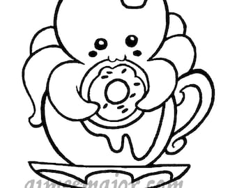 donut coloring page  etsy