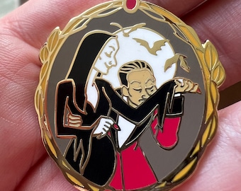 Pin de esmalte de Morticia y Gómez