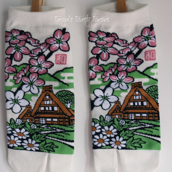 2 Toe Socks - Pink Flowers