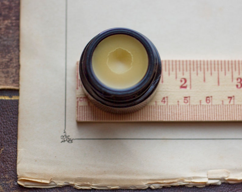 Q Solid Natural Perfume in a Round Violet Jar, Inspired by the California Native Oak, Quercus agrifolia, a woody, amber nature fragrance image 7